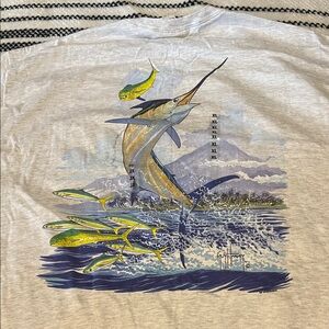 Guy Harvey Light Gray Pocket T-Shirt